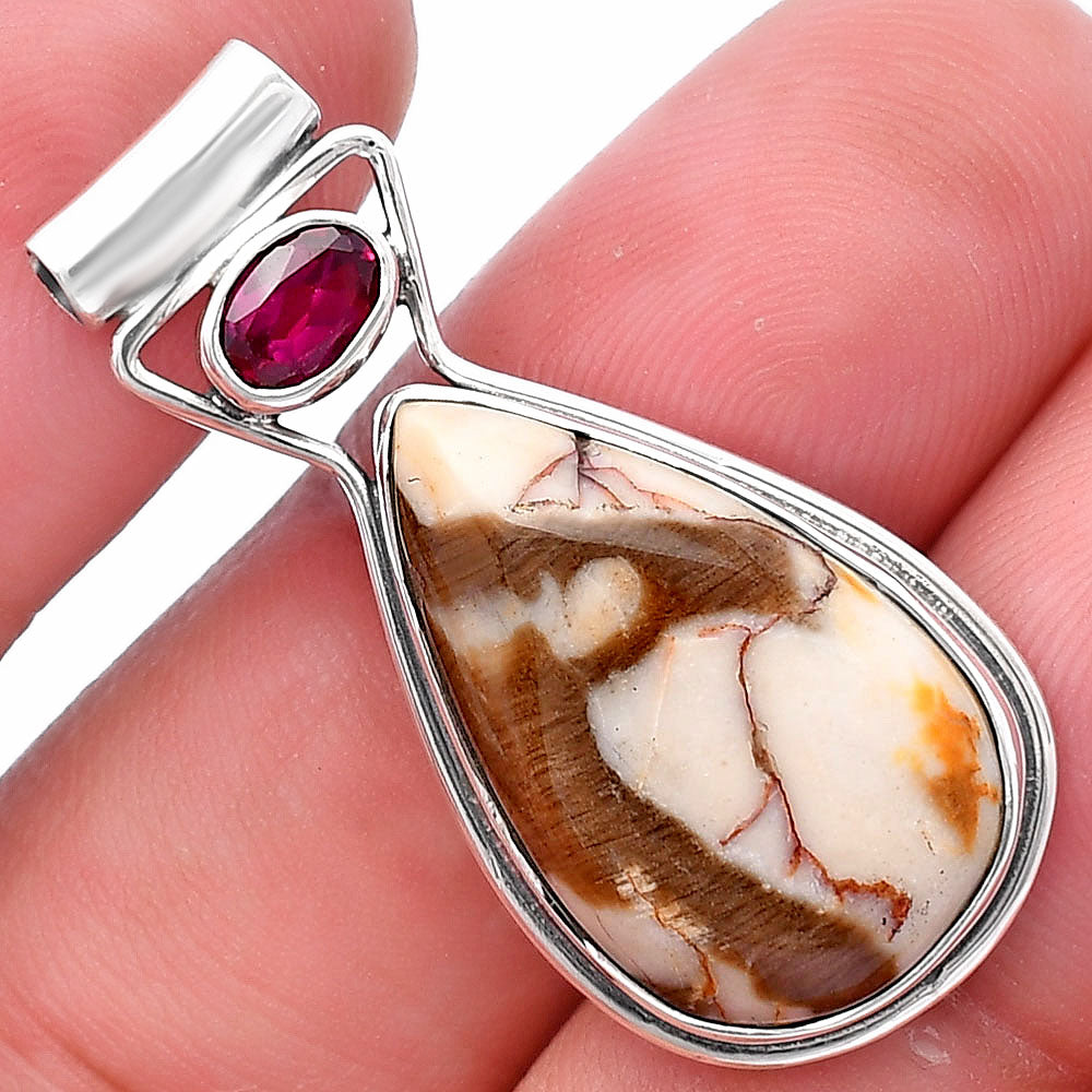Natural Peanut Wood & Ruby Pendant P-1130 SDP144336