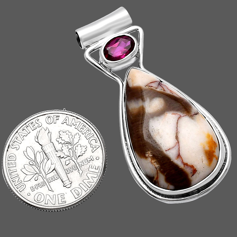 Natural Peanut Wood & Ruby Pendant P-1130 SDP144336