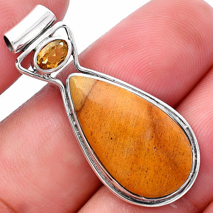 Natural Honey Aragonite & Citrine Pendant P-1130 SDP144341