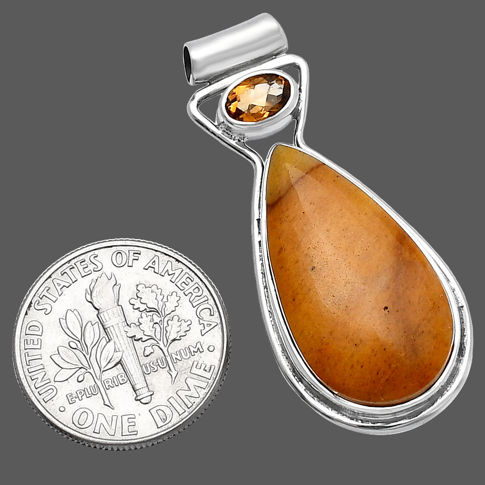 Natural Honey Aragonite & Citrine Pendant P-1130 SDP144341