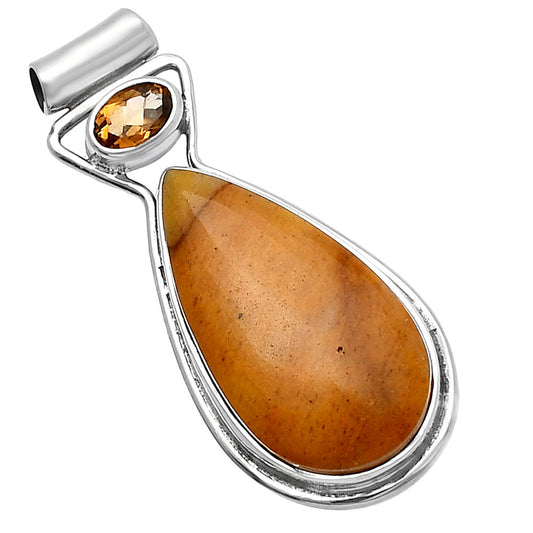 Natural Honey Aragonite & Citrine Pendant P-1130 SDP144341