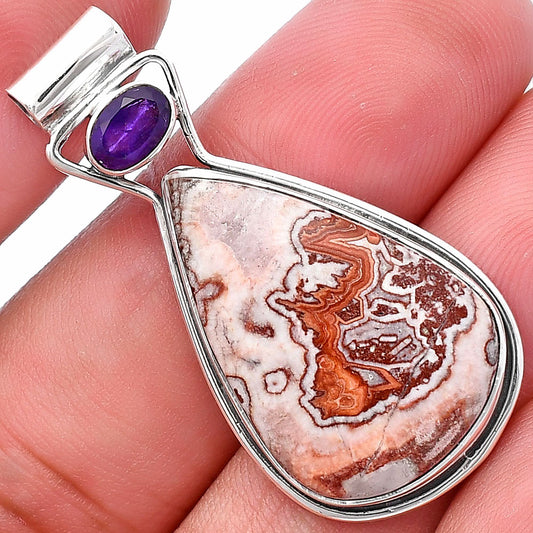 Rosetta Picture Jasper & Amethyst Pendant P-1130 SDP144344