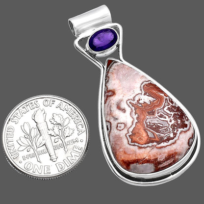 Rosetta Picture Jasper & Amethyst Pendant P-1130 SDP144344