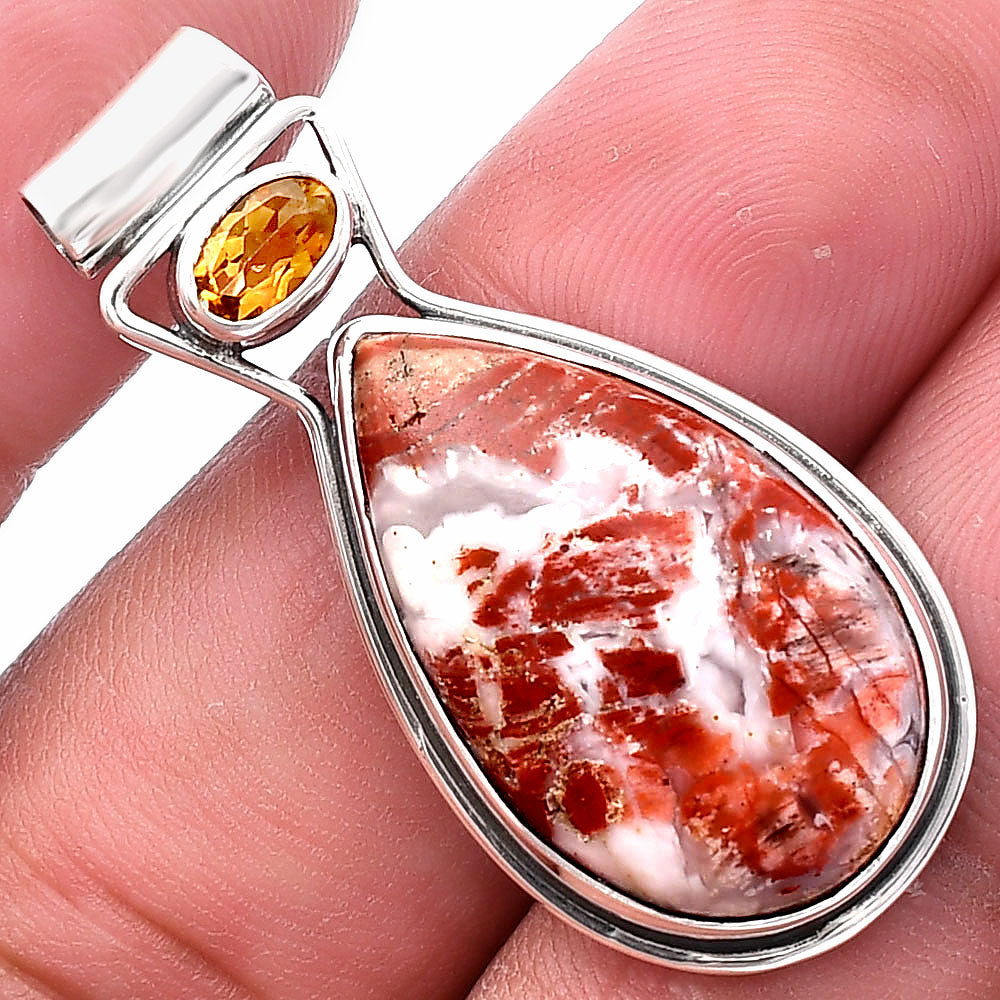 Rosetta Picture Jasper & Citrine Pendant P-1130 SDP144348