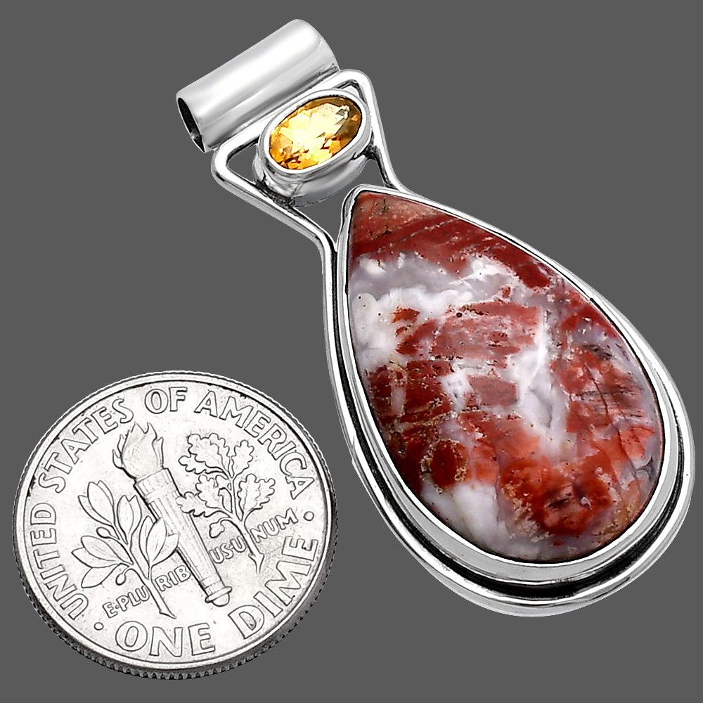 Rosetta Picture Jasper & Citrine Pendant P-1130 SDP144348