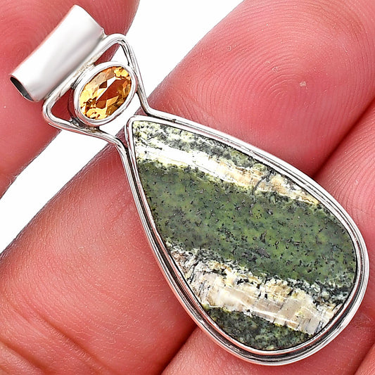 Natural Chrysotile & Citrine Pendant P-1130 SDP144364