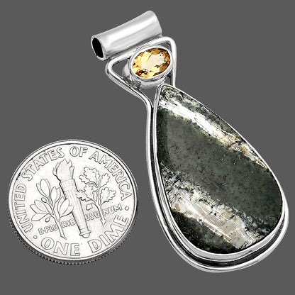 Natural Chrysotile & Citrine Pendant P-1130 SDP144364