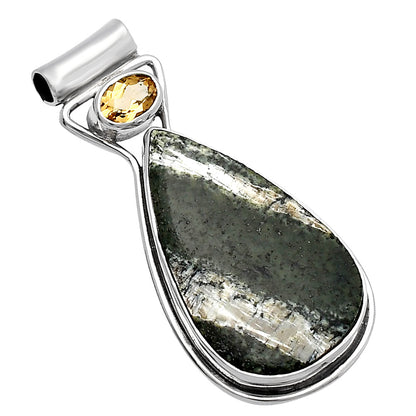 Natural Chrysotile & Citrine Pendant P-1130 SDP144364