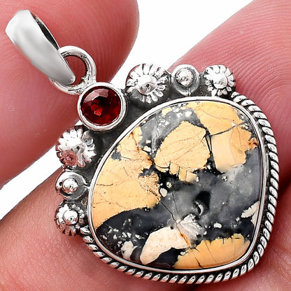 Maligano Jasper - Indonesia & Garnet Pendant P-1482 SDP144367