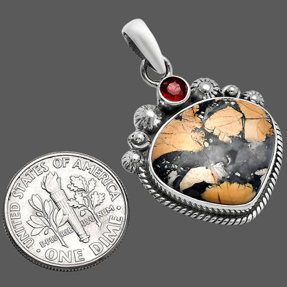 Maligano Jasper - Indonesia & Garnet Pendant P-1482 SDP144367
