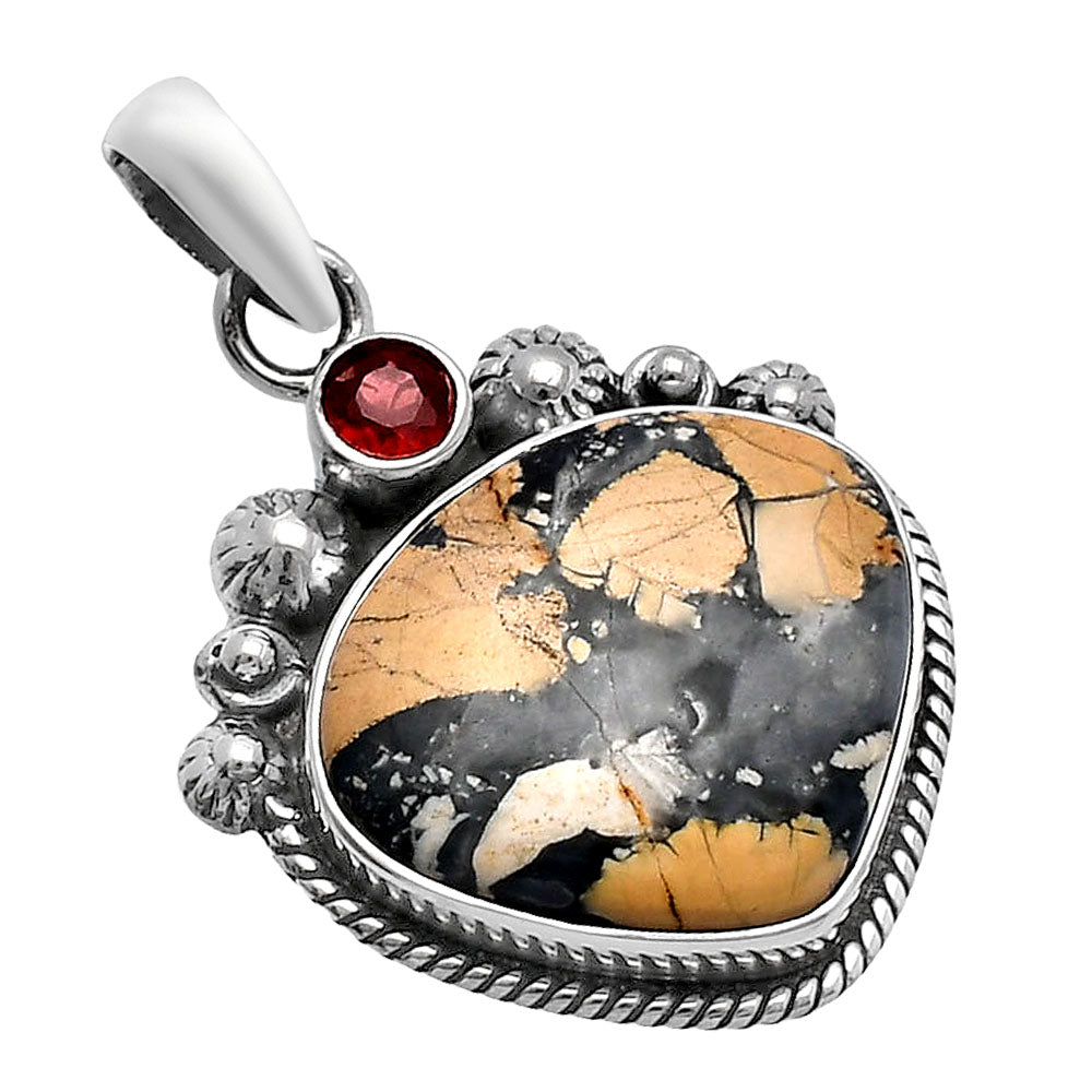 Maligano Jasper - Indonesia & Garnet Pendant P-1482 SDP144367