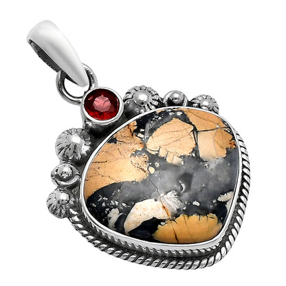 Maligano Jasper - Indonesia & Garnet Pendant P-1482 SDP144367