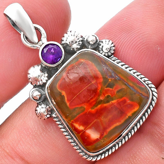 Natural Cherry Creek & Amethyst Pendant P-1482 SDP144375