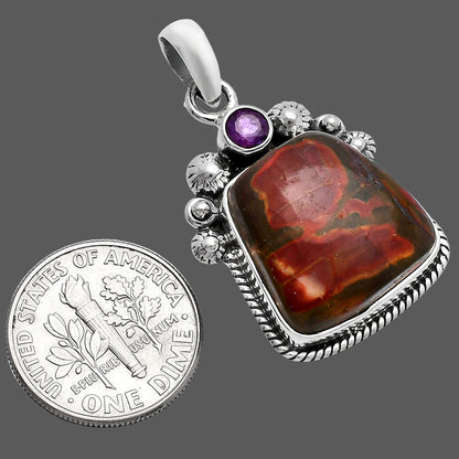 Natural Cherry Creek & Amethyst Pendant P-1482 SDP144375