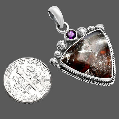 Natural Tabu Jasper & Amethyst Pendant P-1482 SDP144390