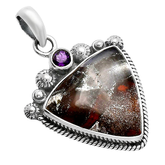 Natural Tabu Jasper & Amethyst Pendant P-1482 SDP144390