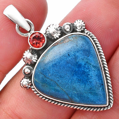Natural Shattuckite - USA & Garnet Pendant P-1482 SDP144400