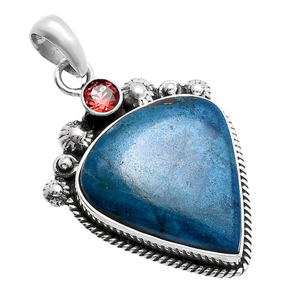 Natural Shattuckite - USA & Garnet Pendant P-1482 SDP144400