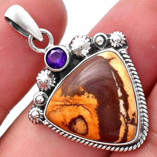 Natural Outback Jasper & Amethyst Pendant P-1482 SDP144402