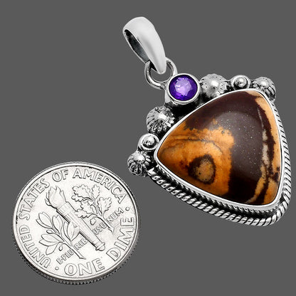 Natural Outback Jasper & Amethyst Pendant P-1482 SDP144402
