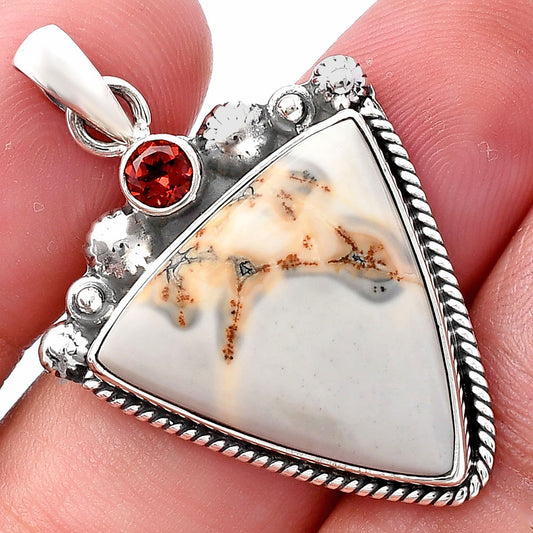 Maligano Jasper - Indonesia & Garnet Pendant P-1482 SDP144404