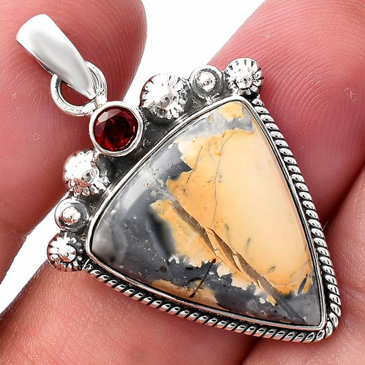 Maligano Jasper - Indonesia & Garnet Pendant P-1482 SDP144407