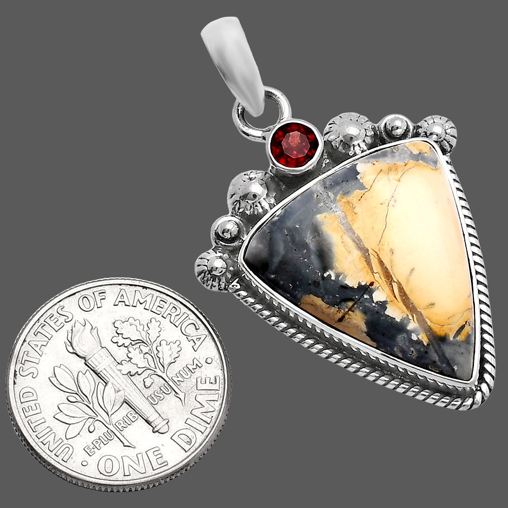 Maligano Jasper - Indonesia & Garnet Pendant P-1482 SDP144407
