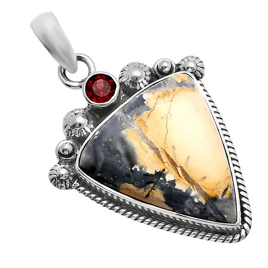 Maligano Jasper - Indonesia & Garnet Pendant P-1482 SDP144407