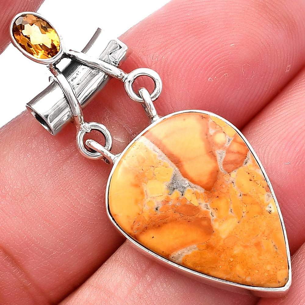Maligano Jasper - Indonesia & Citrine Pendant P-1276 SDP144416