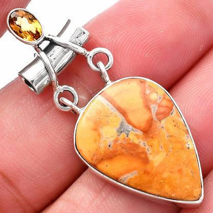 Maligano Jasper - Indonesia & Citrine Pendant P-1276 SDP144416
