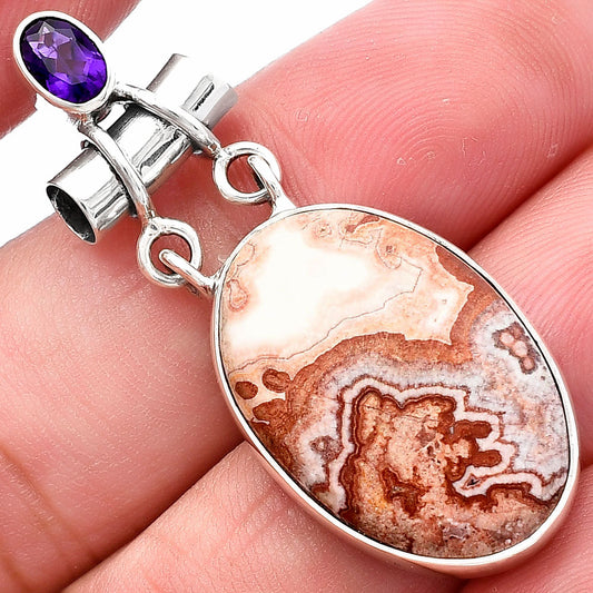 Rosetta Picture Jasper & Amethyst Pendant P-1276 SDP144422