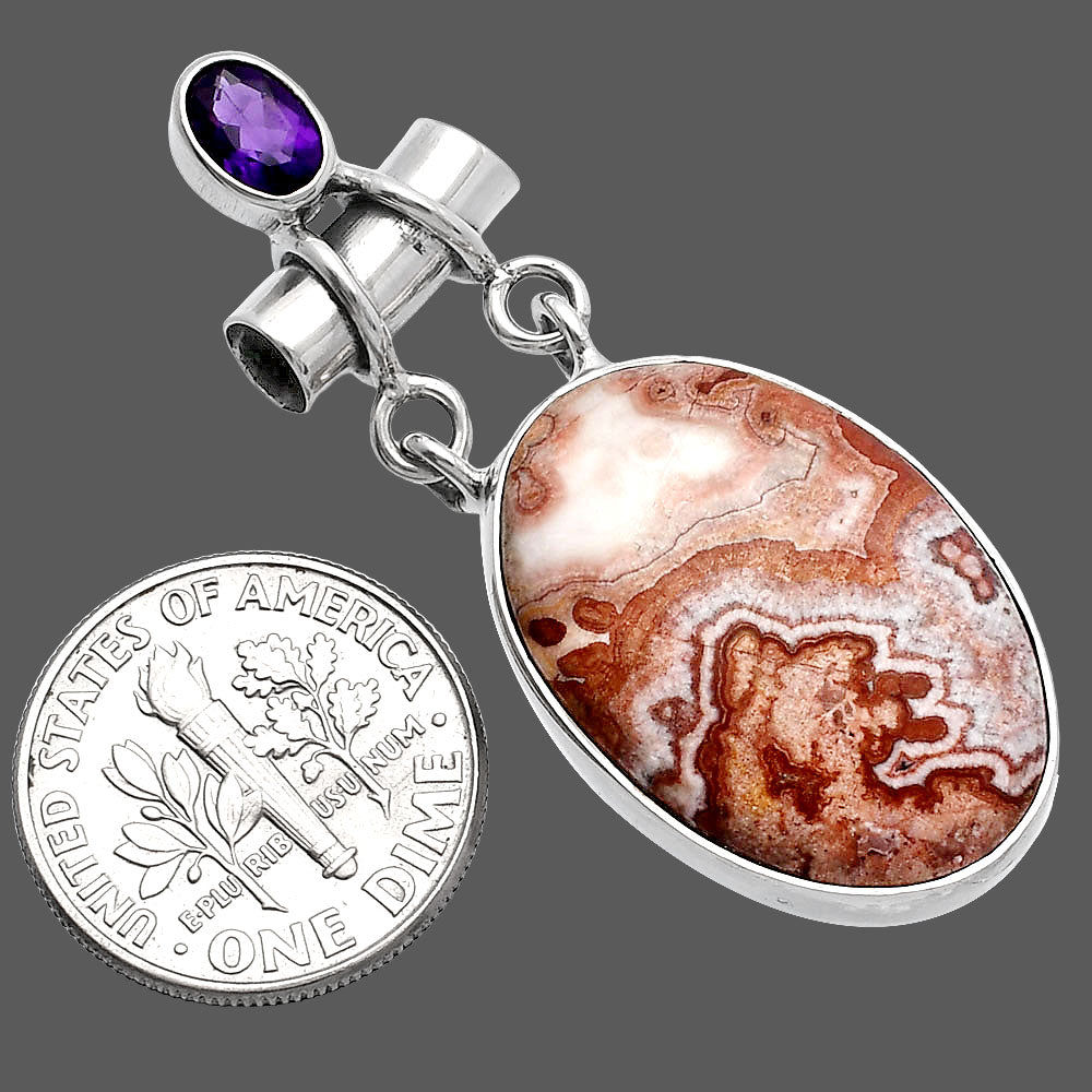 Rosetta Picture Jasper & Amethyst Pendant P-1276 SDP144422
