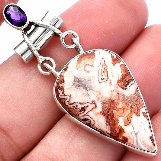 Rosetta Picture Jasper & Amethyst Pendant P-1276 SDP144434
