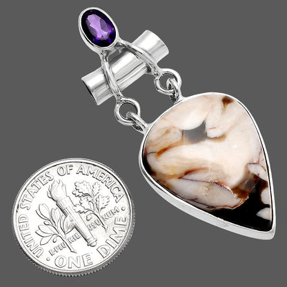 Natural Peanut Wood & Amethyst Pendant P-1276 SDP144444