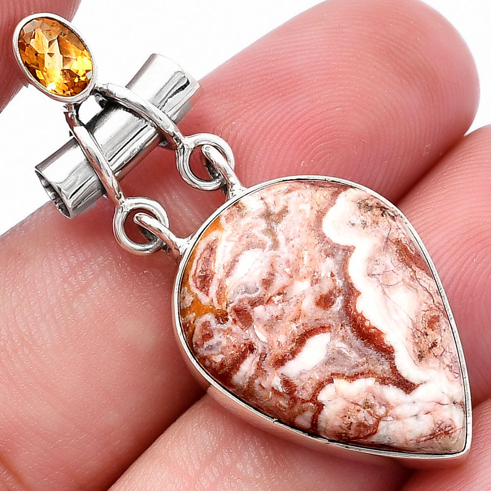 Rosetta Picture Jasper & Citrine Pendant P-1276 SDP144451