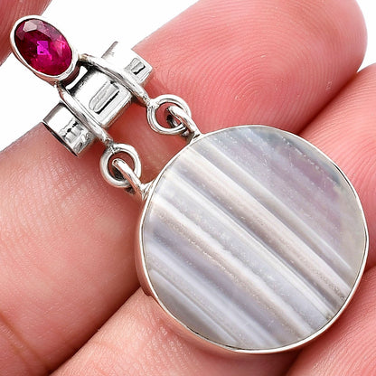 Natural Banded Onyx & Ruby Pendant P-1276 SDP144460