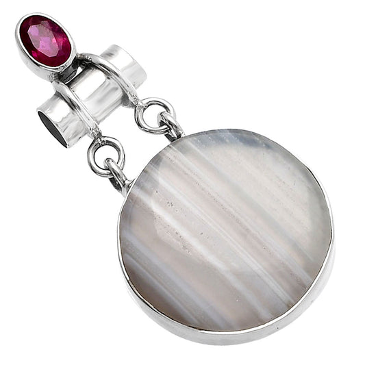 Natural Banded Onyx & Ruby Pendant P-1276 SDP144460