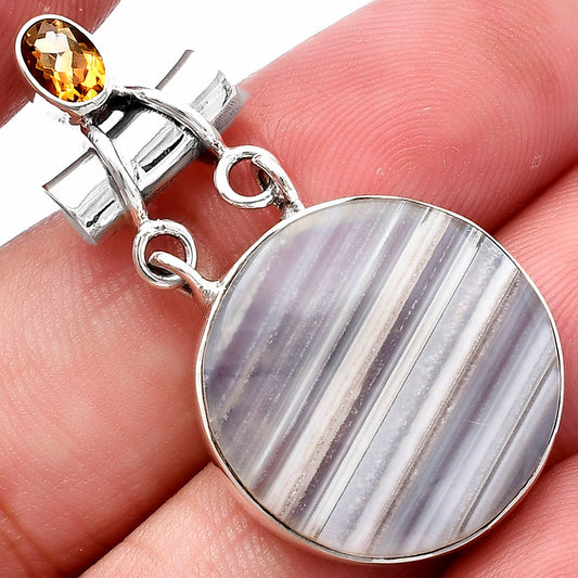 Natural Banded Onyx & Citrine Pendant P-1276 SDP144467