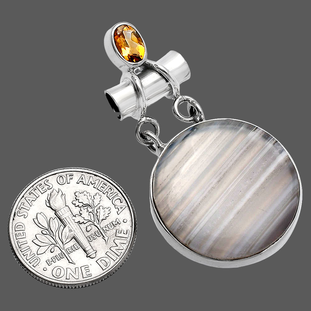 Natural Banded Onyx & Citrine Pendant P-1276 SDP144467