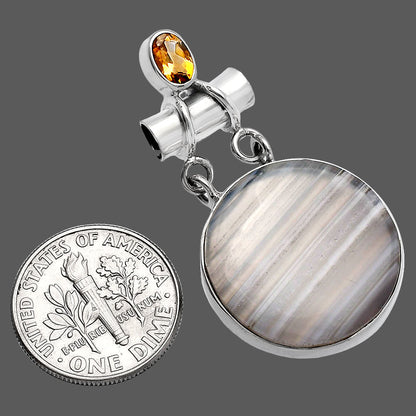 Natural Banded Onyx & Citrine Pendant P-1276 SDP144467