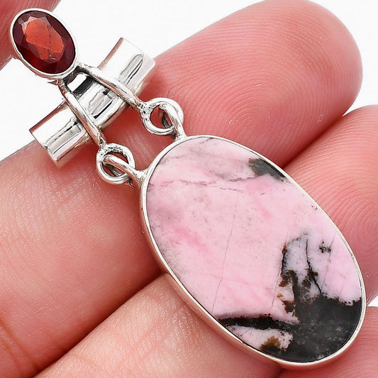 Natural Rhodonite & Garnet Pendant P-1276 SDP144470