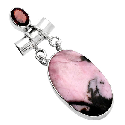Natural Rhodonite & Garnet Pendant P-1276 SDP144470
