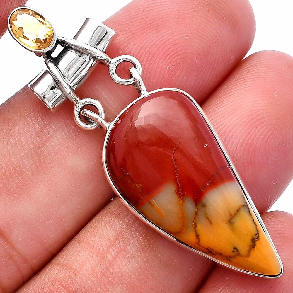 Natural Red Mookaite & Citrine Pendant P-1276 SDP144478