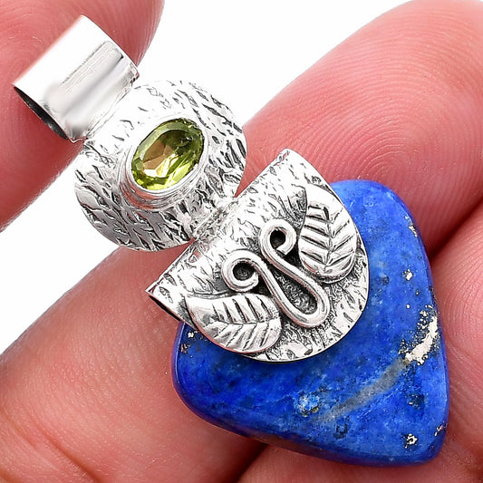 Lapis Lazuli - Afghanistan & Peridot Pendant P-1545 SDP144480