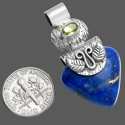 Lapis Lazuli - Afghanistan & Peridot Pendant P-1545 SDP144480