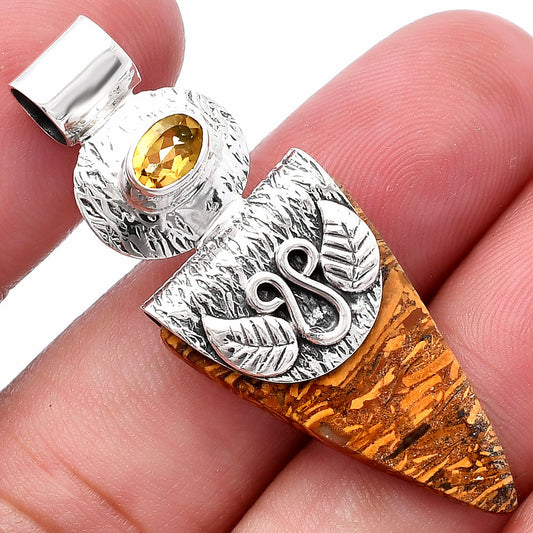 Coquina Fossil Jasper & Citrine Pendant P-1545 SDP144488