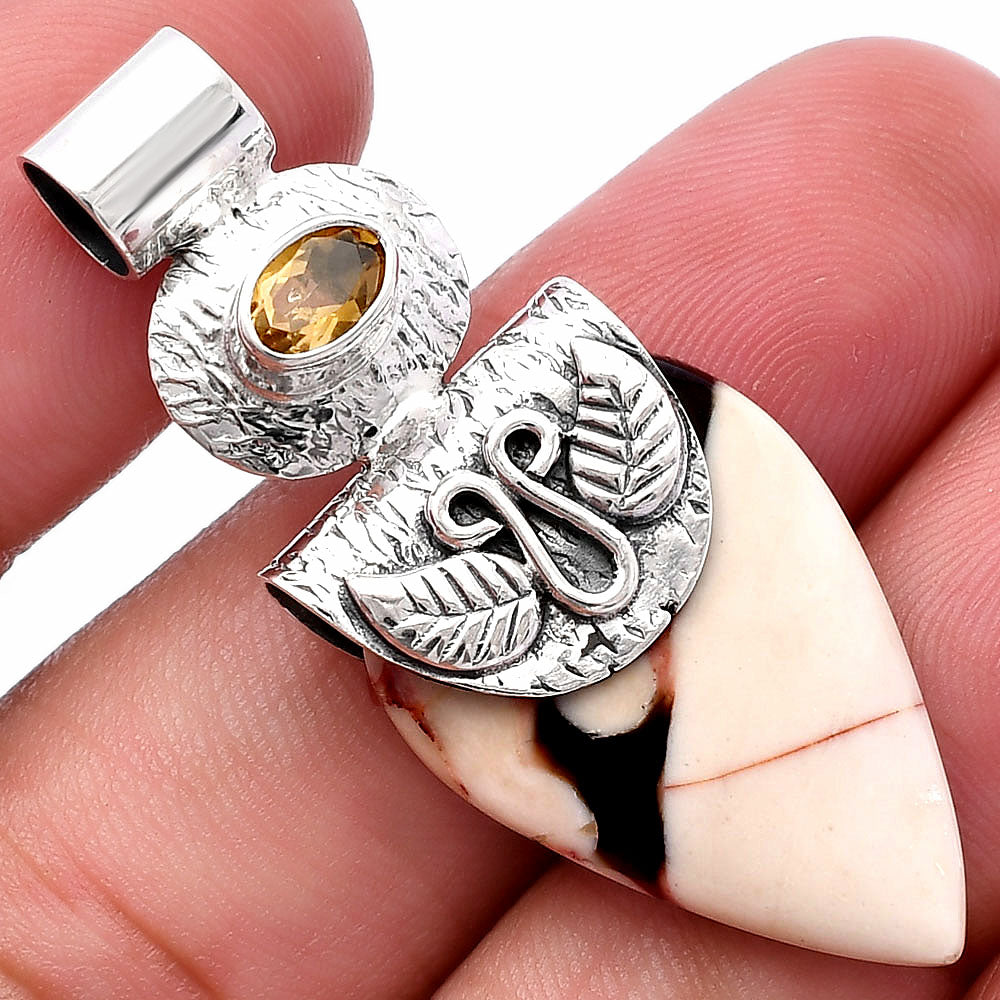 Natural Peanut Wood & Citrine Pendant P-1545 SDP144499