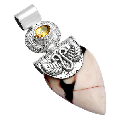 Natural Peanut Wood & Citrine Pendant P-1545 SDP144499