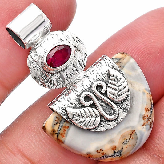 Maligano Jasper - Indonesia & Ruby Pendant P-1545 SDP144510