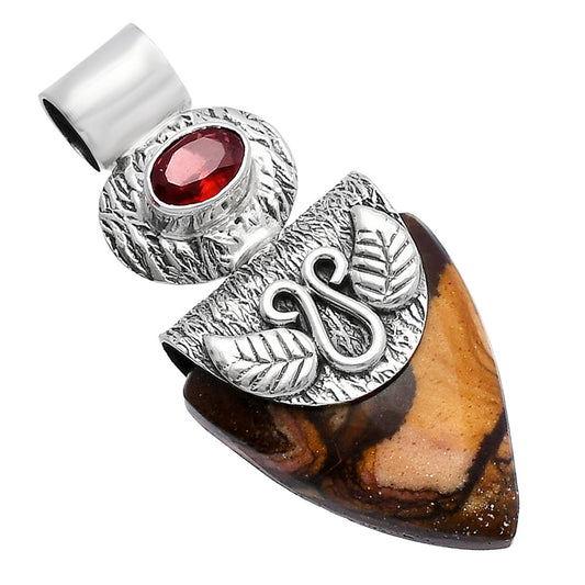 Natural Outback Jasper & Garnet Pendant P-1545 SDP144515